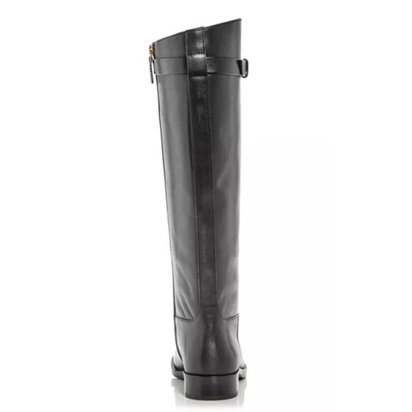 New Tory Burch Everly Strap Riding Boot Perfect Black Leather size 7W - Picture 2 of 7